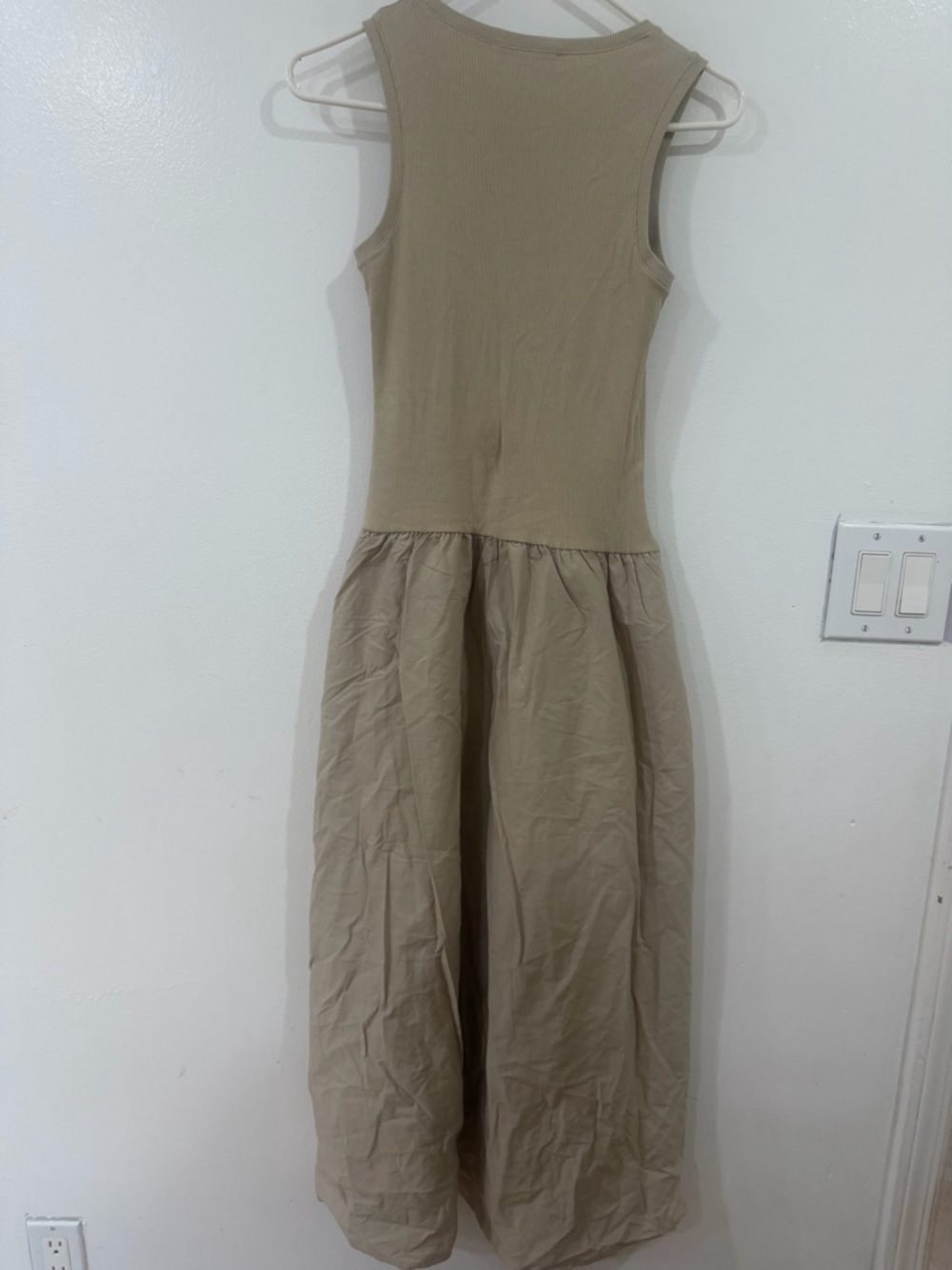 Mango Sleeveless Taupe Maxi Dress